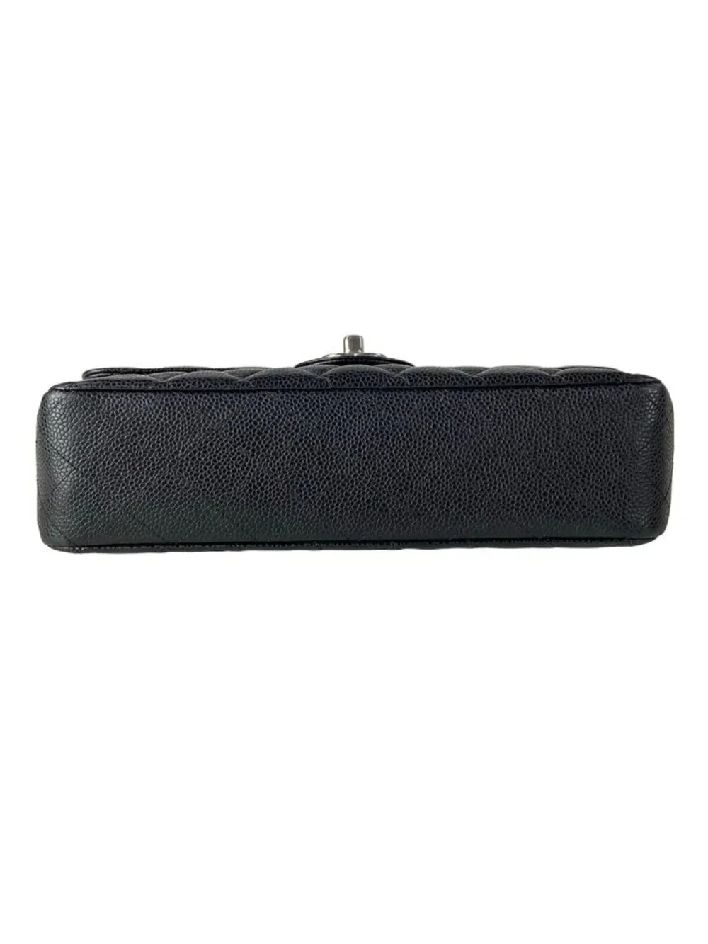 Chanel Shoulder Bag Double Flap Quilted Black Chain Silver
